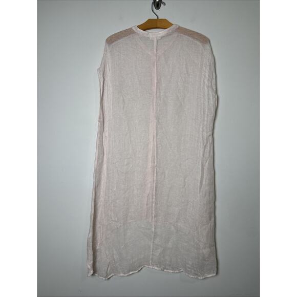 Eileen Fisher Organic Linen Blend Mesh Sheer Cardigan Sz XL Lagenlook Layering - Picture 2 of 7